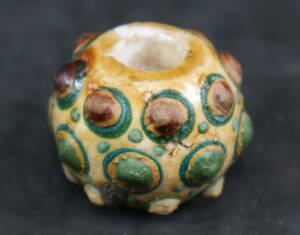中國 時代物 陶瓷琉璃珠蜻眼裝飾トンボ 発掘品 唐物　