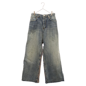 バレンシアガ 23SS Hybrid Baggy Jeans ハイブリッドバギージーンズ スウェットドッキングデニムパンツ インディゴ 738751 TNW01