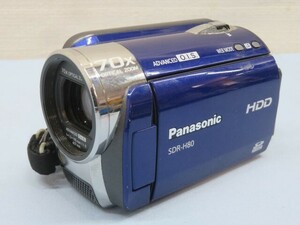 ●●Panasonic SDR-H80 ビデオカメラ ブルー パナソニック 光学70倍ズーム/おまかせiA バッテリー付き ジャンク USED 93834●●！！