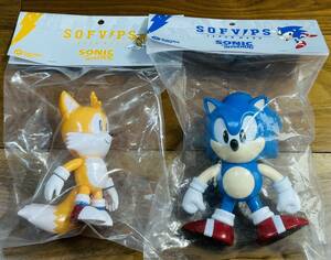 ◆sofvips ソニック・ザ・ヘッジホッグ ソニック & テイルス ソフビフィギュア ２体セット◆セガ sonic