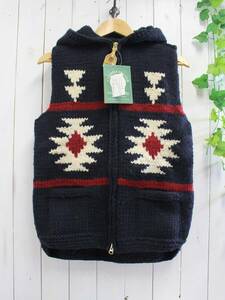 新品◆CANADIAN SWEATER カナディアンセーター◆カウチンセーター オルテガ フード付き ニットベスト 38 定価48,000円*