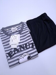 新品 未使用 メンズ peanuts　スヌーピー 男性用 M 半袖Tシャツ パジャマ ルームウェア 部屋着 ハーフパンツ 紳士 即決 送料無料　Aら