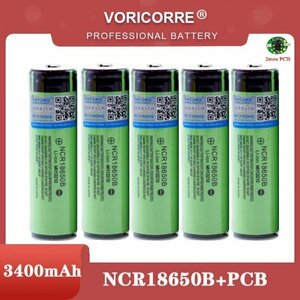 18650　リチウムイオン電池　日本製　PCB保護回路付　NCR18650B　3.7V　3400mAh　長さ69.5mmタイプ　容量保証　5本セット　 即納