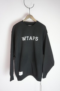 新品 正規 24SS WTAPS ダブルタップス ACADEMY / SWEATER / COTTON. COLLEGE (241ATDT-CSM03) スウェット シャツ 黒L 本物412OS▲