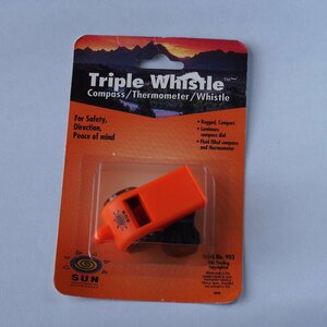 Sun Campany サン　米国製　Triple whistle　トリプル ホイッスル　**未使用**　コンパス 方位磁針 温度計 アメリカ製 USA