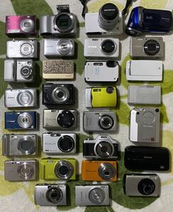 中古ジャンク３０個 デジタルカメラ ミラーレス 一眼カメラ フイルムカメラ 簡易清掃 Canon OLYMPUS Panasonic CASIO FUJIFILM SONY等