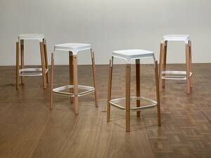 -od6124｜MAGIS 名作 Ronan & Erwan Bouroullec STEELWOOD STOOL｜スチールウッドカウンタースツール マジス ブルレック兄弟 什器 アクタス