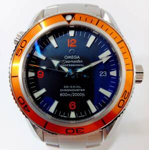 【24年3月研磨済】 OMEGA　PlanetOcean　プラネットオーシャン　600m　2209.50.00 自動巻　オートマ　デイト オレンジベゼル　店舗受取可