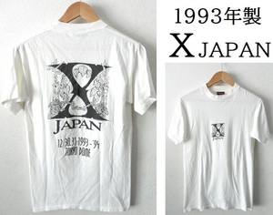 1993年製/X JAPAN:エックス ジャパン/12/30,31 1993-1994 TOKYO DOME LIVE/USA製 BROCKUMボディ 両面プリント ロックTシャツ/白/Msize