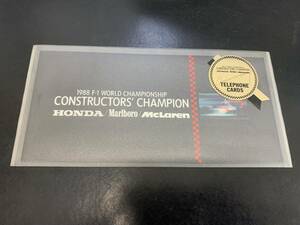 未使用　1988 F-1 WORLD CHAMPIONSHIP CONSTRUCTORS`CHAMPION　/　アラン・プロスト　アイルトン・セナ　/　HONDA　/　テレホンカード