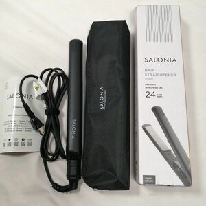 SALONIA サロニア | ストレート ヘアアイロン ブラック 24㎜ コテ 120℃～230℃ SL-004S 中古 a09561