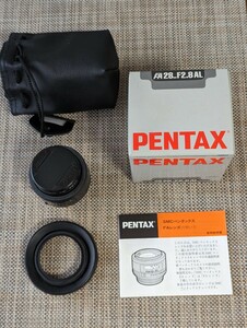 中古ペンタックス PENTAX smc PENTAX-FA 28mm F2.8 ★前後キャップ・MCフィルター・ケース・レンズフード付★