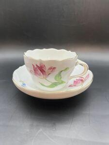 【1円】Meissen マイセン カップ & ソーサー ティーカップ フラワー 金彩 洋食器 花柄 