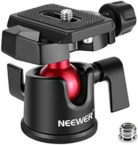 NEEWER カメラ三脚ボールヘッド 雲台 360°回転パノラマ 1/4"Arcaタイプクイックプレートとバブルレベル付き DSL