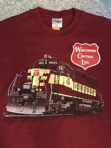 Wisconsin Central LTD Tシャツ 列車　貨物　アメリカ　ビンテージ　レース　レーシング　モータースポーツ　古着　アメカジ