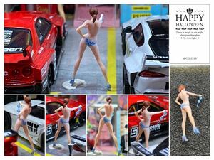 1:64　04レース　美女　フィギュア トミカサイズ　ジオラマ　MINI GT LBWK 日本未発売マテル ミニカー カーズ MATTEL
