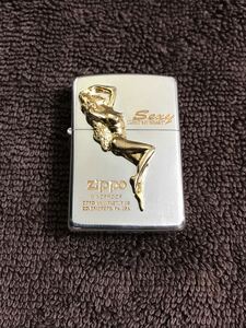 ZIPPO ジッポ ジッポー　オイルライター　1995年製 セクシー　SEXY 女性　ガール　girl 未使用品　ゴールド　メタル貼り　限定品