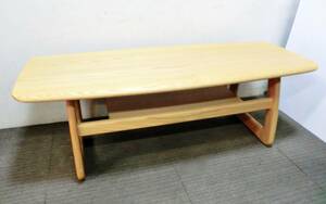 アサヒ　センターテーブル　AT-323　オーク材　高さ40x幅120x奥行50㎝　木製　ローテーブル　ナチュラルウッド　ウッド　リビング