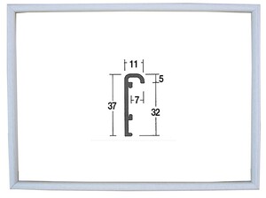 油彩額縁 油絵額縁 アルミフレーム サイズM120 「アフィックスO型」 ウッドホワイト