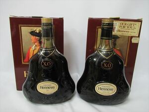 1円★未開栓【Hennessy】ヘネシー 2本セット まとめ売り コニャック ブランデー 金キャップ グリーンボトル 700ml