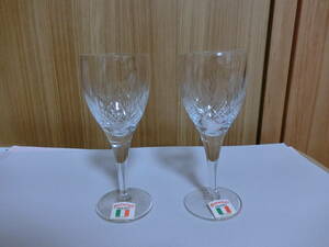 イタリア　ワイングラス　一対　ヨーロッパ　切子ガラス