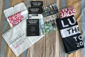 LUNA SEA ルナシー / THE FINAL / バスタオル黒130ｘ61.5㎝　赤106x41㎝ 2枚 / ステッカー 4シート入り4パック / ビニールバッグ2点