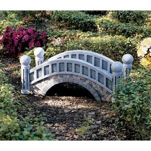 イギリス風の小川のアーチ状の橋　アウトドア庭園装飾品屋外インテリア置物ガーデンオーナメント庭洋風オブジェ西洋風中世ヨーロッパ建築物