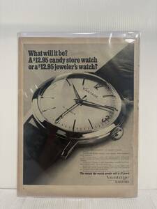 1967年11月3日号LIFE誌広告切り抜き【vantage/腕時計】アメリカ買い付け品60sビンテージUSAインテリアオシャレファッション