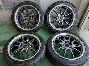 SS04281 WORK EMOTION エモーション ZR10 17×8J 5穴 PCD114.3＋47　タイヤ ヨコハマ アドバンネオバ AD07　225/45R17 18年 160サイズ×4