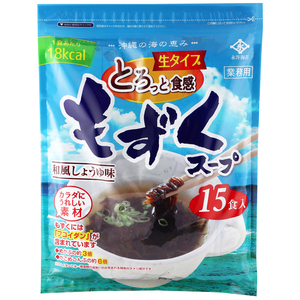 永井海苔 もずくスープ15食入り 生タイプ とろっと食感 和風しょうゆ味 コストコ 業務用 大容量 まとめ買い 送料無料