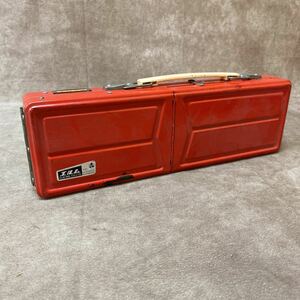 レトロ 書道箱 硯箱 金属製 筆入れ 金属製 鉄製 エルム 収納 入れ物 道具箱 ツールボックス 工具ケース 赤 工具箱