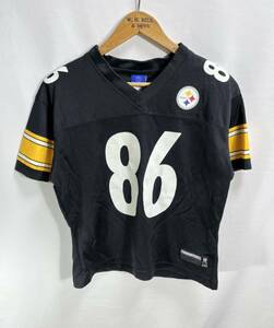 ■ 子供用 Reebok NFL Pittsburgh Steelers #86 WARD ユニフォーム フットボール Tシャツ サイズ KIDS M 古着 スティーラーズ アメフト ■