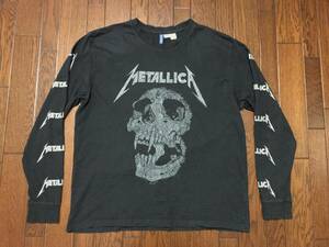 メタリカ Metallica × H&M 長袖 Tシャツ XL 黒 ブラック 袖プリ パスヘッド PUSHEAD メタル ロック バンド スカル ドクロ