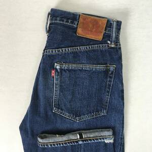 SKULL JEANS スカルジーンズ 5000XX ジーンズ 日本製 W30 L34 ボタンフライ デニム 隠しリベット セルビッチ 革パッチ