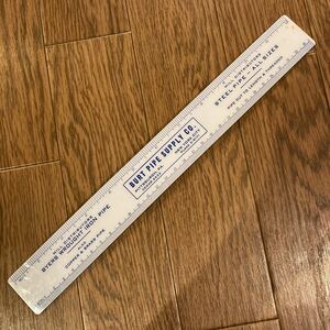 送料無料 US ヴィンテージ 定規 BURT PIPE SUPPLY CO アンティーク 線引き 物差し Ruler ルーラー