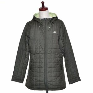 ◇495558 adidas アディダス ◇ジャケット パーカー リバーシブルキルティングジャケット サイズM レディース カーキ グリーン