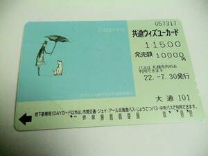 ●使用済 共通ウィズユーカード 札幌市交通局 犬と紳士