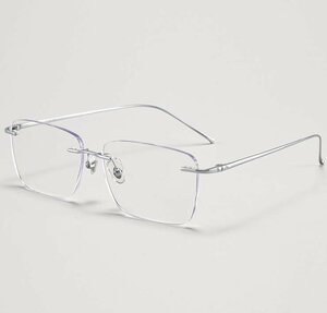 送料無料　超軽量　フチなし ツーポイント　メガネフレーム　タテ眼鏡　レンズ交換可能　男女兼用　 sc0266