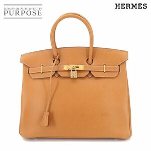 新品同様 エルメス HERMES バーキン35 ハンド バッグ アルデンヌ ナチュラル □F刻印 ゴールド 金具 Birkin 90196306