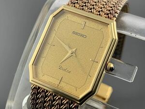 [A1307]1円～☆メンズ腕時計 クォーツ SEIKO セイコー ドルチェ DOLCE ゴールドカラー 9531-5080 動作品