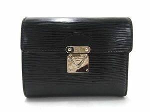 1円 ■美品■ LOUIS VUITTON ルイヴィトン M58012 エピ ポルトフォイユコアラ 三つ折り 財布 ウォレット ブラック系 AX6492