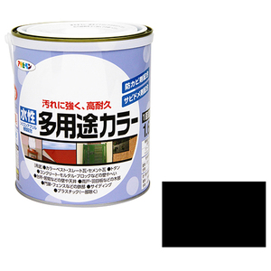 水性多用途カラー アサヒペン 塗料・オイル 水性塗料3 1.6L ツヤケシクロ
