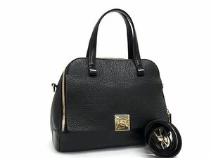 1円■美品■ FURLA フルラ ディヴィーナ レザー クロスボディ 2WAY ハンドバッグ ショルダー クロスボディ レディース ブラック系 AZ1702