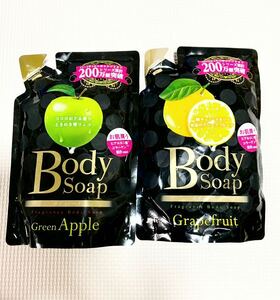 ●Fragrance Body Soap Green Apple (フレグランス ボディ ソープ グリーン アップル) ＆グレープフルーツ★400ml×２個セット★