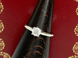 ♪Cartier カルティエ ソリテール 指輪 リング プラチナ pt950 ダイヤ 1粒 0.35ct 重さ:約2.94g 約6.5号 アクセサリー レディース 箱付♪