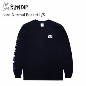 RIPNDIP ロンT L Lord Nermal Pocket L/Sブラック