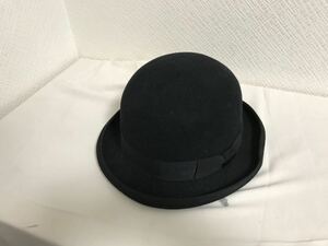 本物カシラCA4LAウール中折れボーラーハット帽子ボウシメンズレディースサーフアメカジビジネススーツ黒ブラック日本製