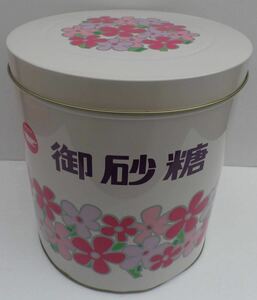 昭和レトロ　ブリキ缶　カップ印　御砂糖缶　ピンク花柄　ビックサイズ　レトロポップ　箱有り