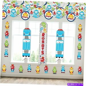 ギアアップロボット - 壁とドアハンギングの装飾 - パーティールームの装飾キットGear Up Robots - Wall & Door Hanging Decor - Party Ro