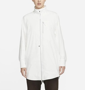 ナイキ レディース イタリア製 フルジップ シャツジャケット USサイズL (XL相当) 定価49500円 ホワイト 白 スタンドカラー
